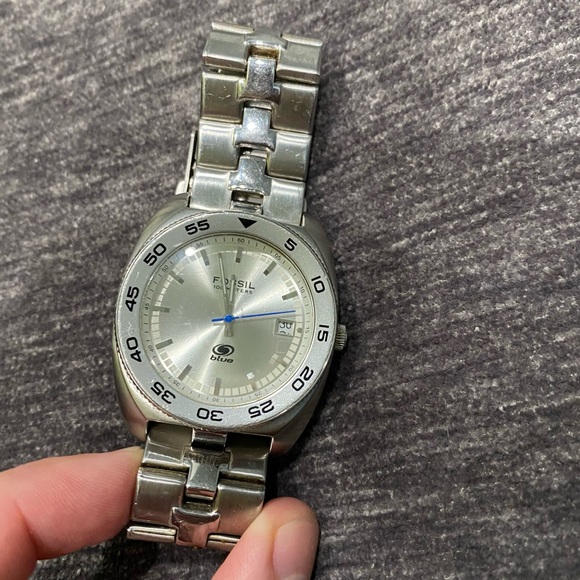 Steel Fossil Watch - very good used condition - stainless steel face and body - Picture 2 of 6